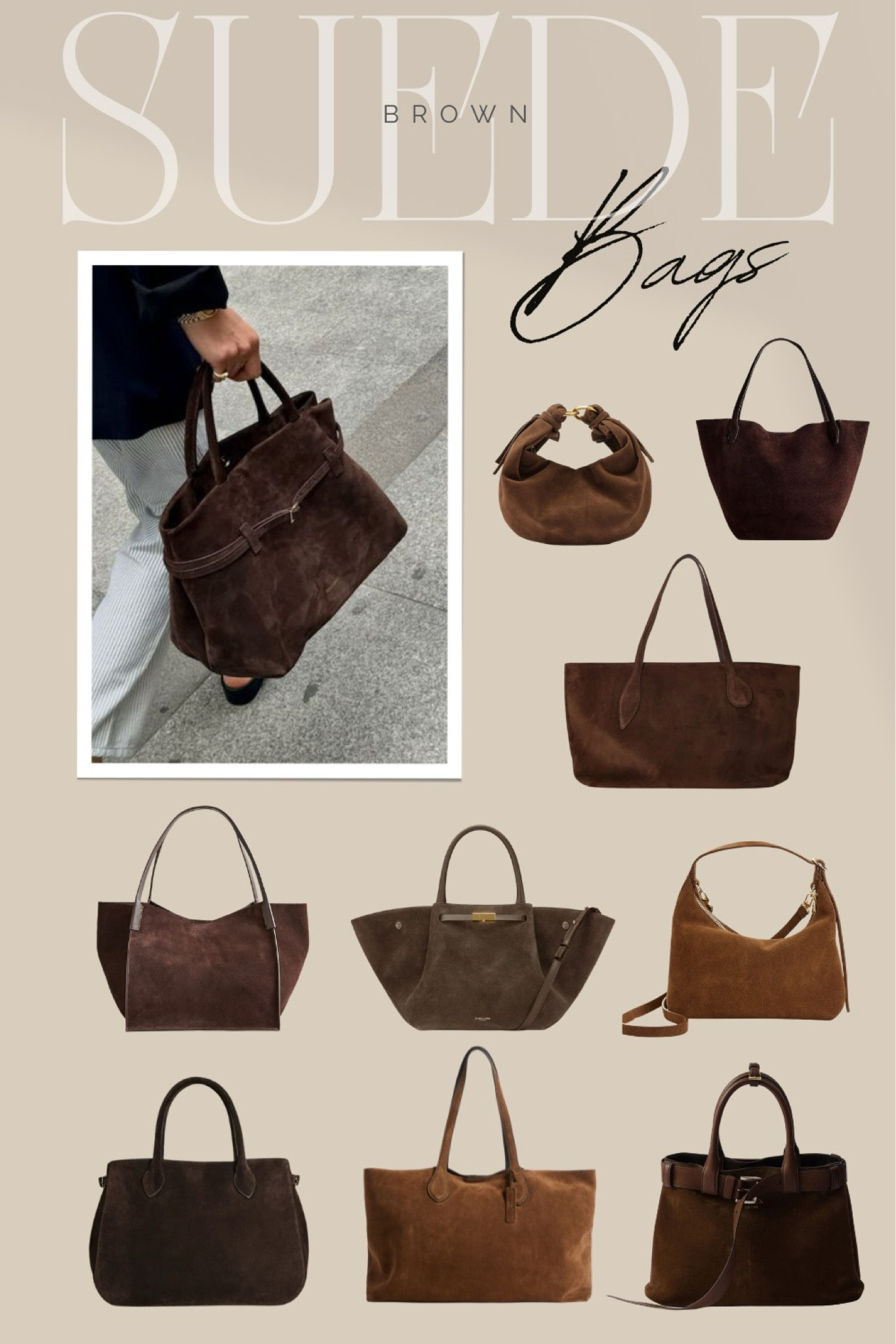 Say hello to the hottest fall trend: suede brown bags! 🍂 These chic and versatile accessories are perfect for adding a touch of texture and warmth to any outfit. From slouchy totes to structured crossbodies, there's a suede bag for every style this season. Whether you're dressing up or keeping it casual, these bags effortlessly elevate your fall looks. 

#LTKautumn #LTKbag