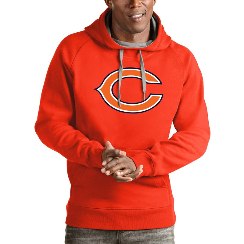 Men's Antigua Orange Chicago Bears Logo Victory Pullover Hoodie | Fanatics