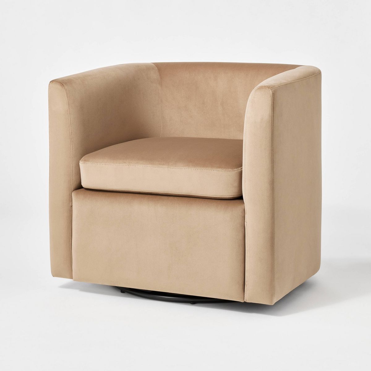 Vernon Upholstered Barrel Swivel Chair Light Brown Velvet - Threshold™ designed with Studio McG... | Target