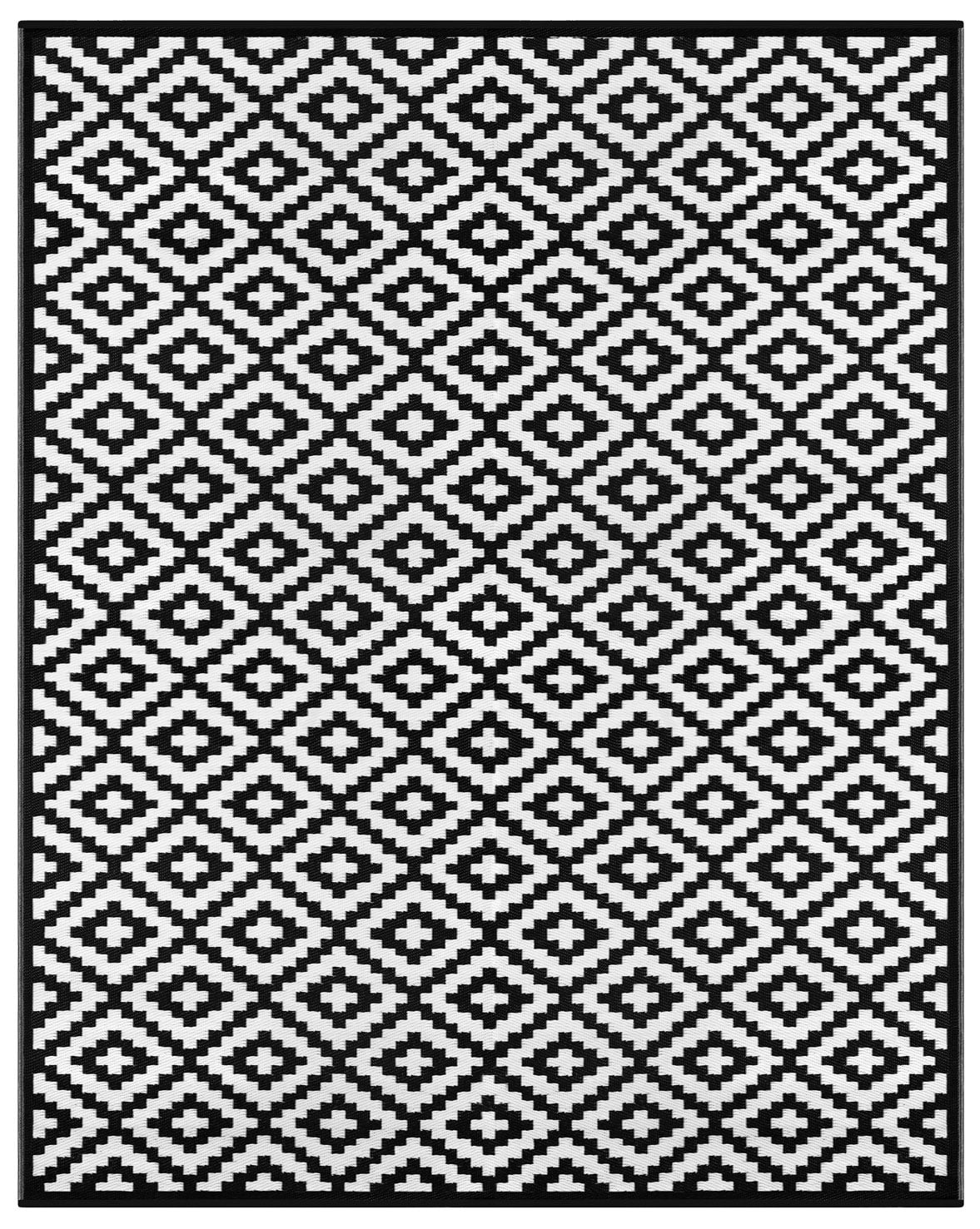 Nirvana Black White Outdoor Rug - 8 x 10 | Walmart (US)