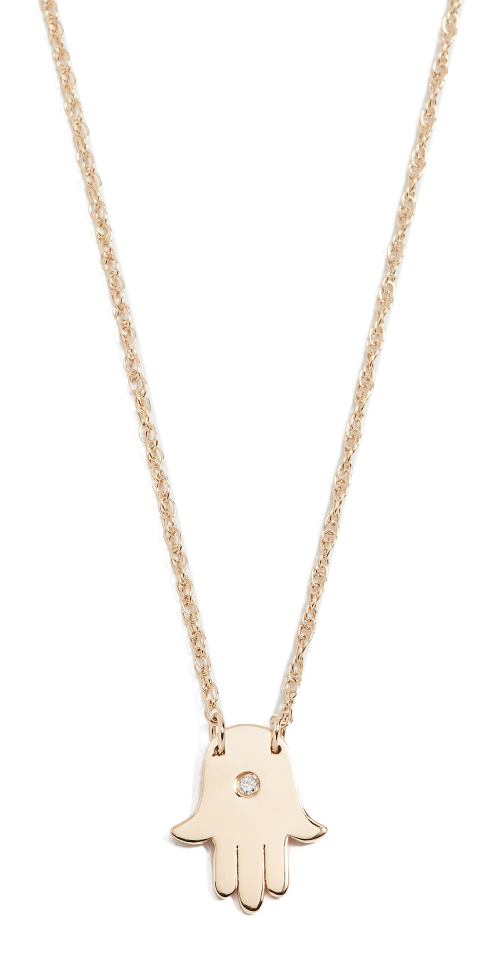 Jennifer Zeuner Jewelry Mini Hamsa Diamond Necklace Vermeil One Size | Shopbop