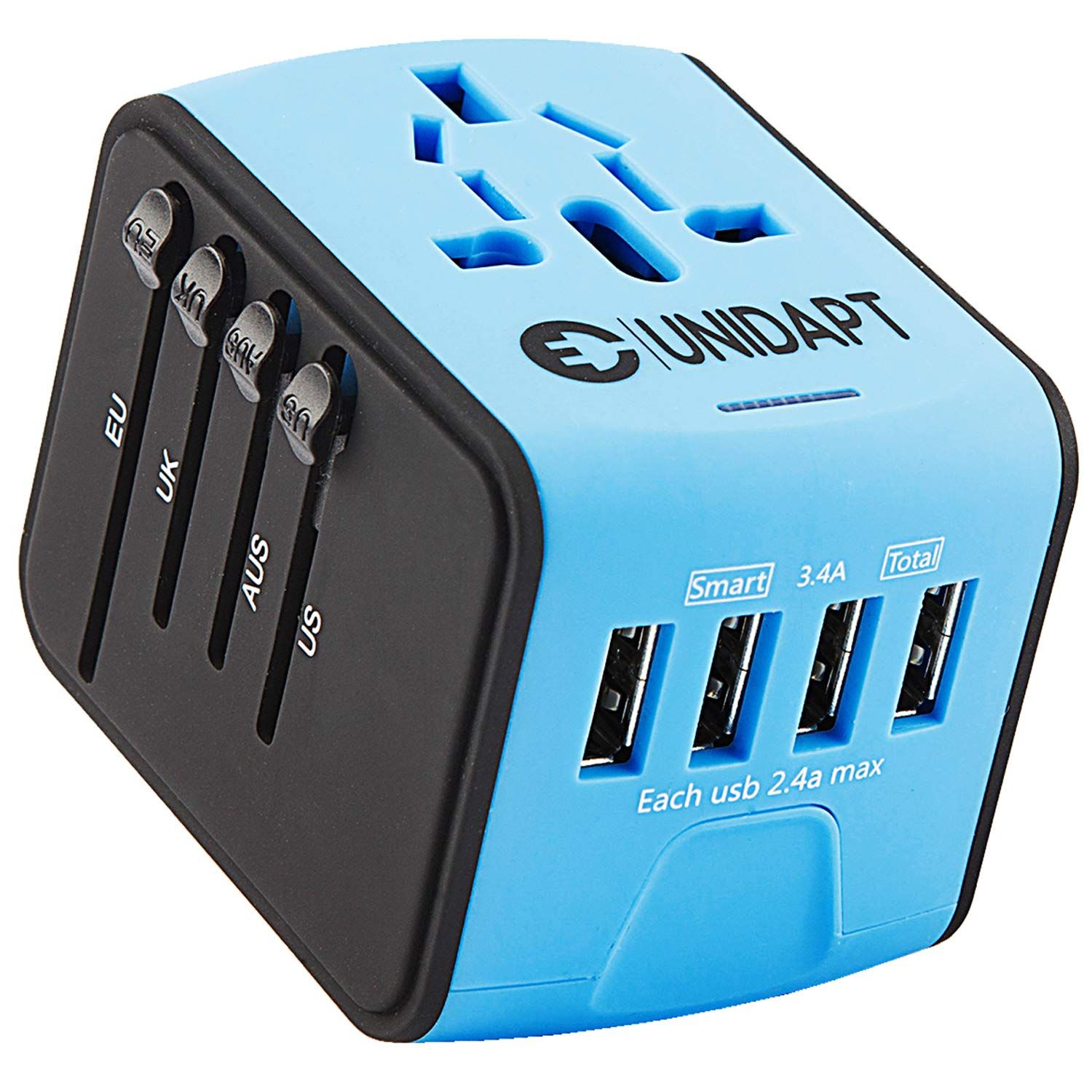 Unidapt Universal Travel Adapter, International Wall Charger, Fast 2,4A 4-USB European Power Charger | Amazon (US)