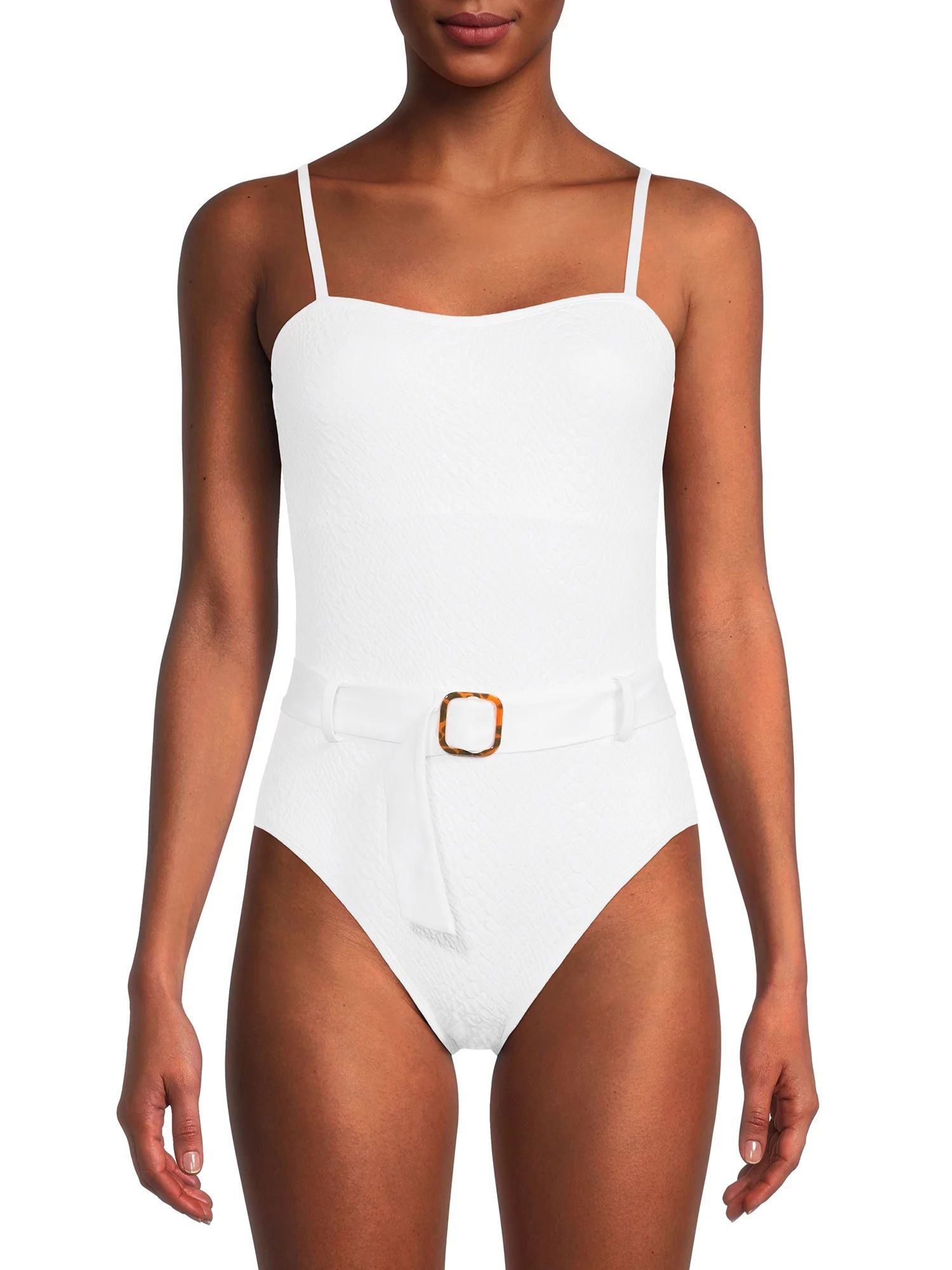 Time and Tru Women's and Women's Plus Snakeskin Belted One Piece Swimsuit - Walmart.com | Walmart (US)