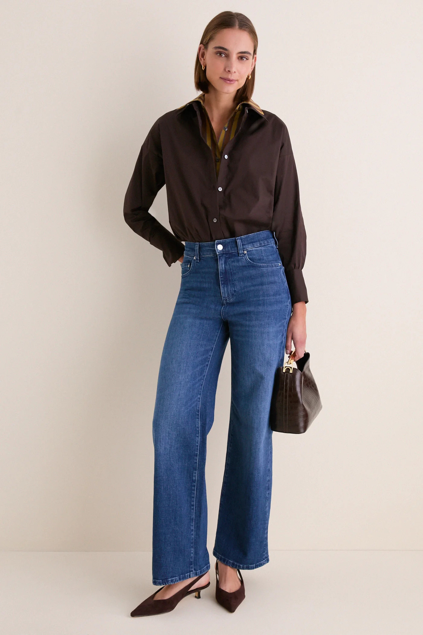 Dark Brown Luciey Sling Back Heels | Tuckernuck (US)