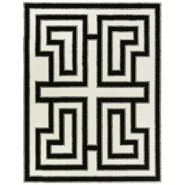 Vincent Art Deco Area Rug - 7'10" x 10' - Black | Bed Bath & Beyond