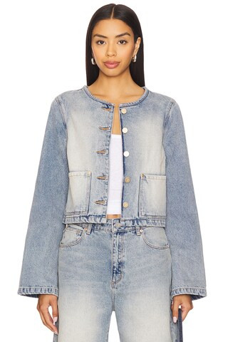 Abrand Caitlin Denim Jacket in Tint Light Blue from Revolve.com | Revolve Clothing (Global)