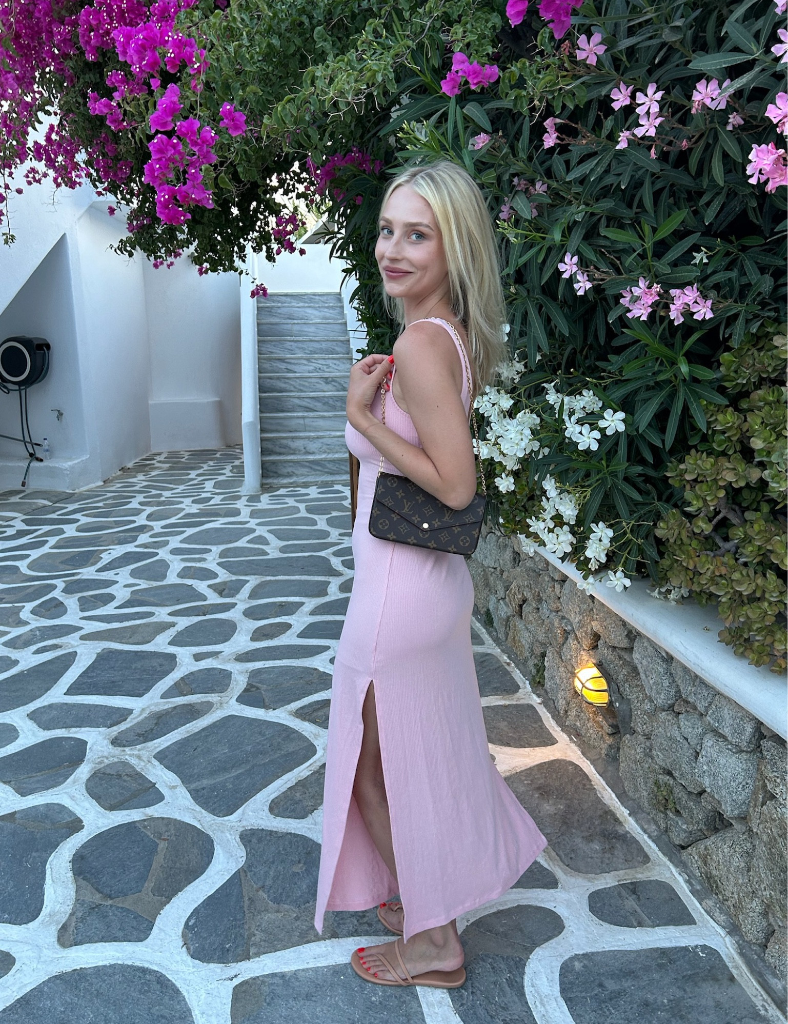 Casual summer dinner night outfit in Greece 🇬🇷 

Sundress, casual, night out, dinner, vacation, resort, honeymoon, travel, summerr

#LTKTravel