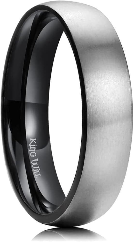 King Will Titanium Wedding Band for Men Women-Sliver/Black/Gold Plated Pure Titanium Wedding Ring... | Amazon (US)