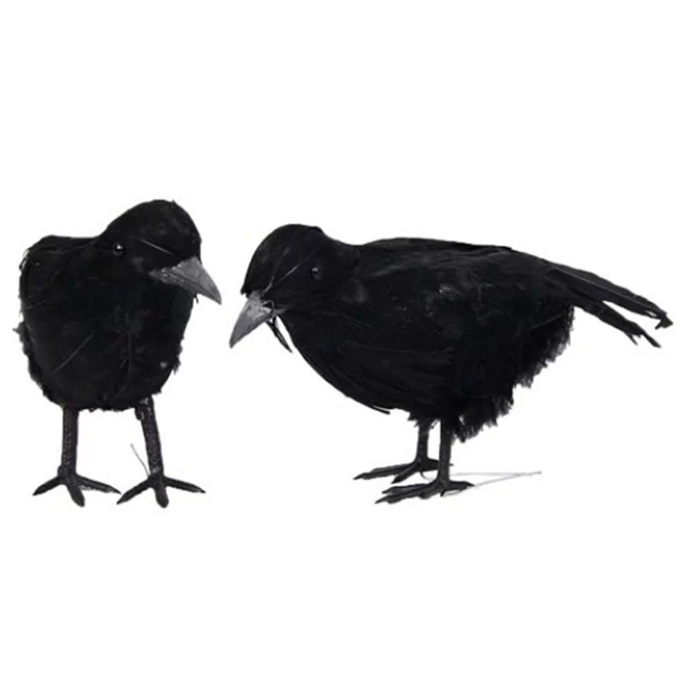 2PCS Halloween Black Crow Artificial Bird Raven Prop Art and Crafts for Halloween Party Decoratio... | Walmart (US)