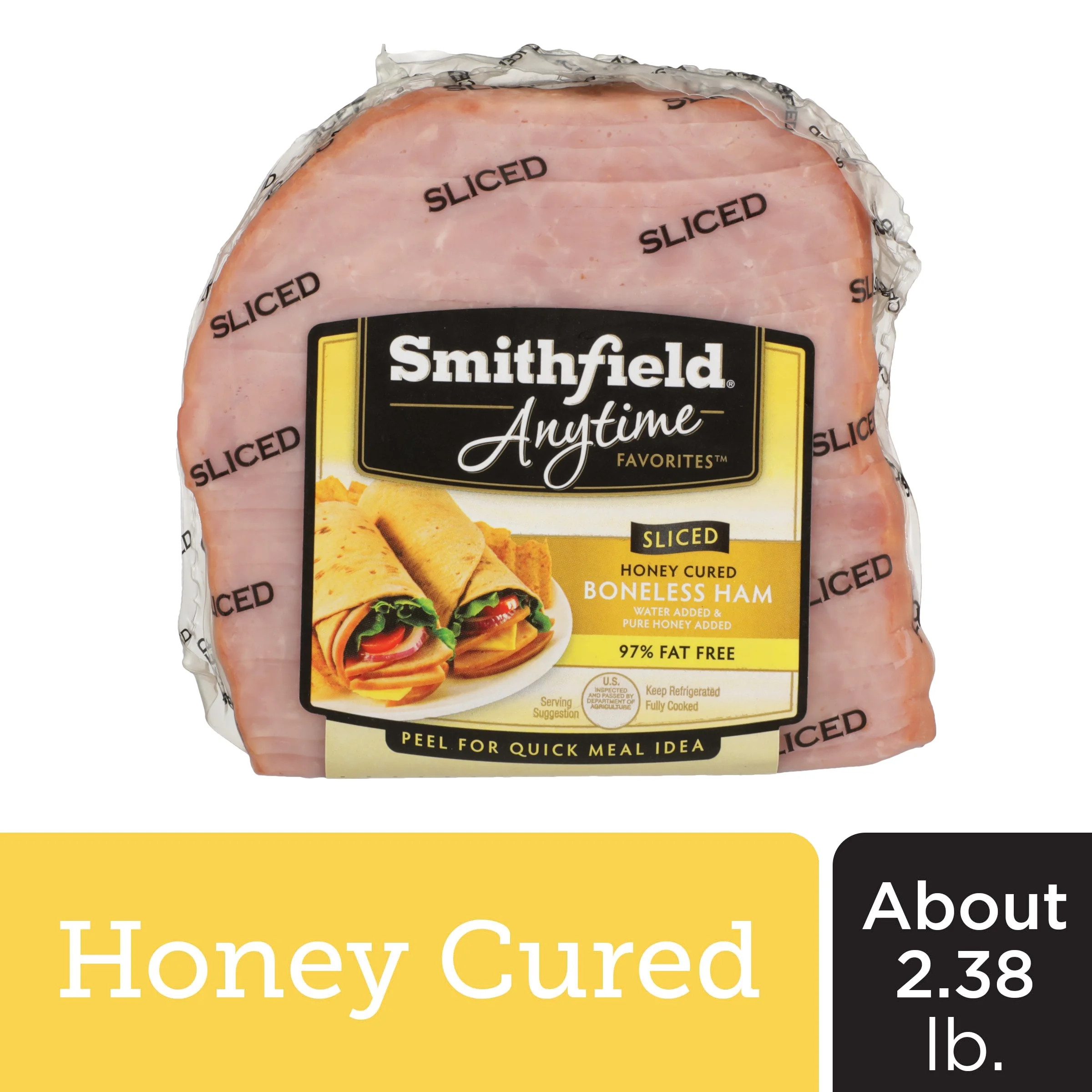 Smithfield, Pork, Cooked, Sliced, Boneless, Ham, Cured, 2-3lbs - Walmart.com | Walmart (US)