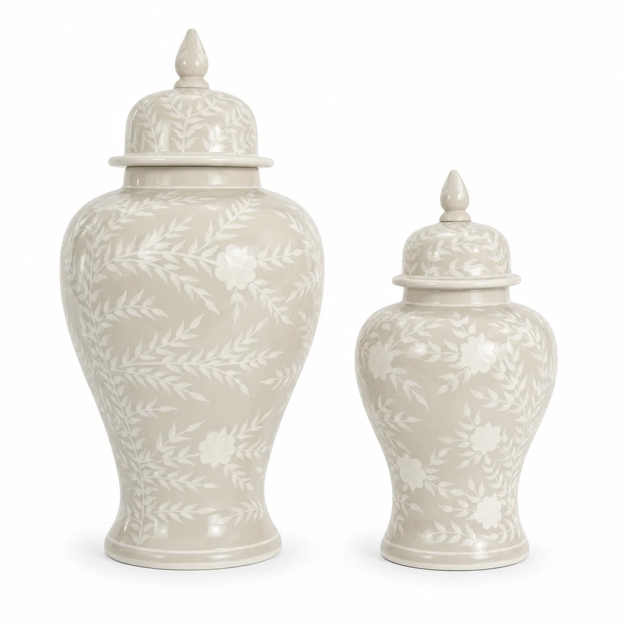 Stone & White Chinoiserie Jar (2 Sizes) | The Enchanted Home
