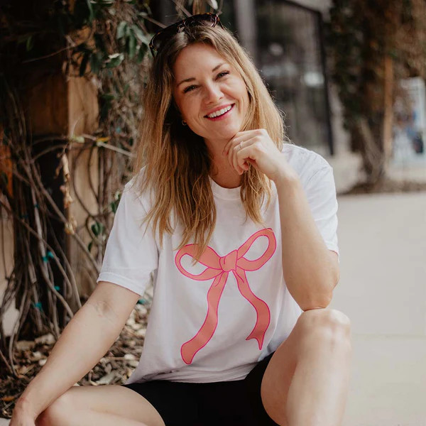 Pink Coquette Bow Graphic Tee | Katydid.com