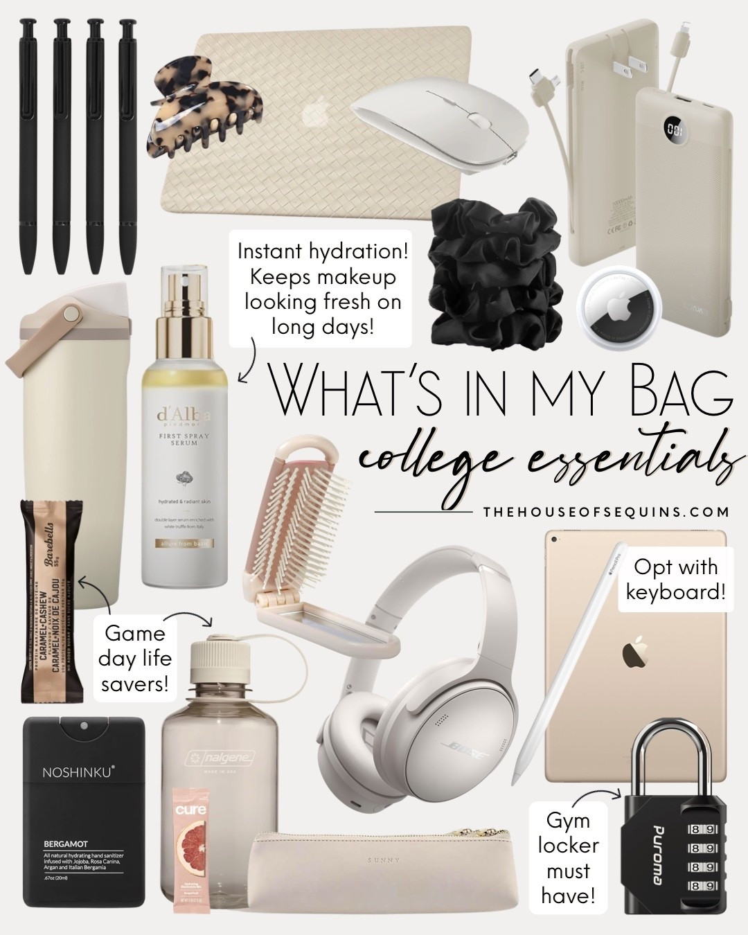 What’s in my bag college edit!