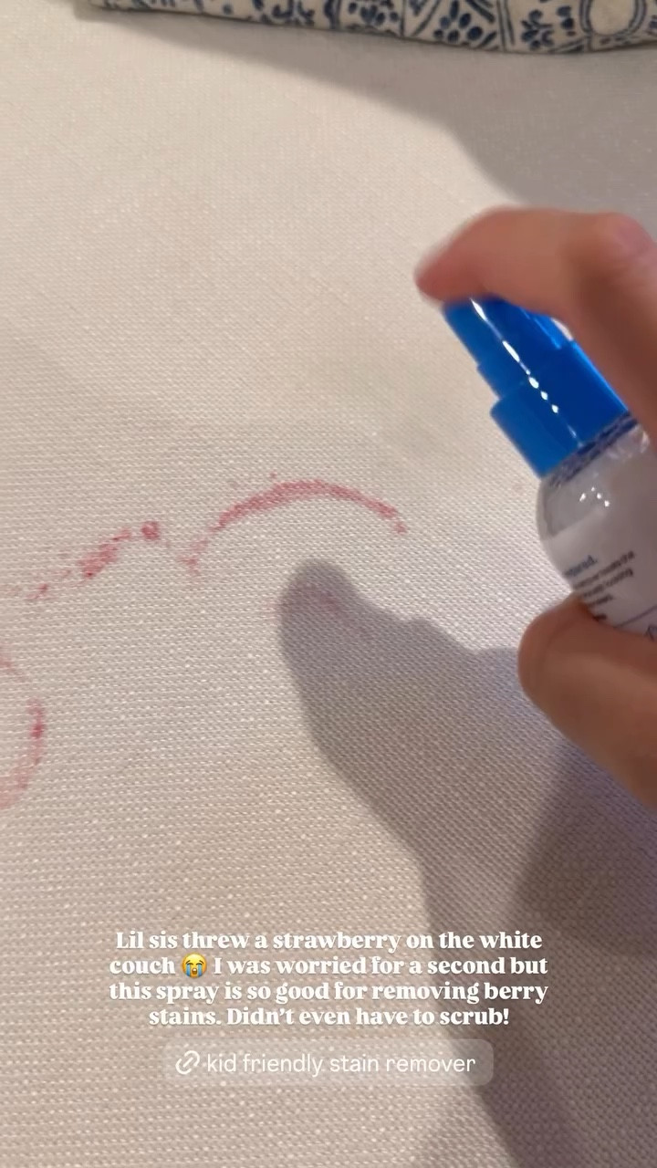 Kid friendly Stain Remover! Lil sis threw a strawberry on the white couch. I was worried for a second but this spray is so good for removing berry stains. Didn't even have to scrub!

#LTKsummer #LTKkids #LTKhome