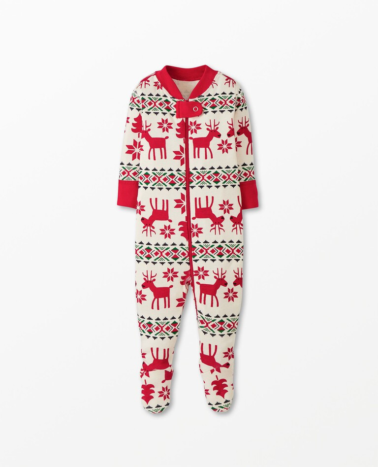 Baby Holiday Print Zip Footed Sleeper | Hanna Andersson