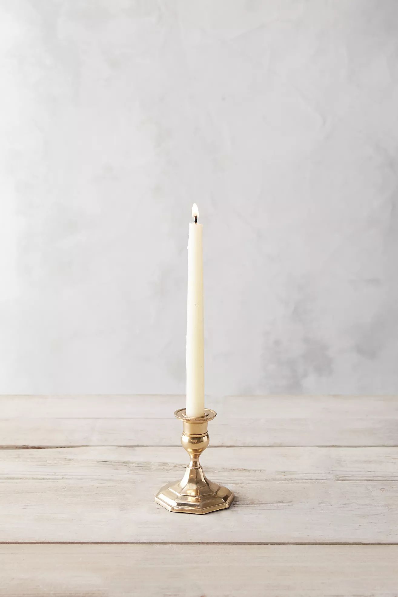 Antiqued Brass Candlestick, Low | Terrain