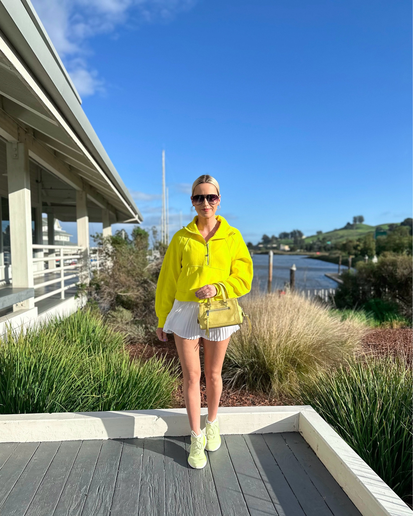 Sweatshirt: Sonic Yellow, XS/S
Skirt: White, 4
Sneakers: Lemon Ice, 9.5

Lululemon Scuba Funnel Neck | Lululemon Skirt | Pleated Mini Skirt | Skort | Tennis Skirt | Pickleball | Activewear | Athleisure

#LTKActive #LTKfitness