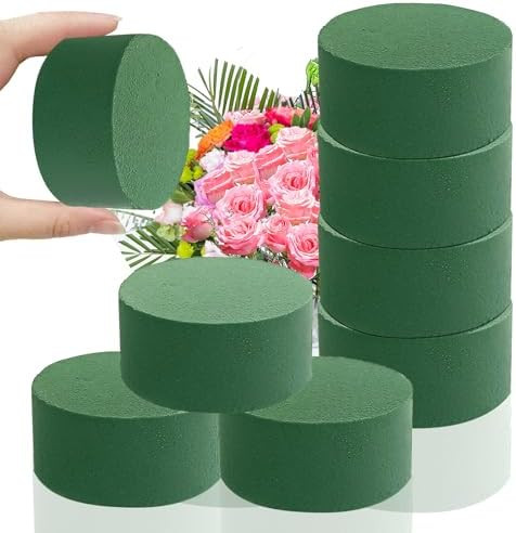 6 Pcs Round Floral Foam Blocks,3 in Green Wet Dry Florist Foam Circles,Artificial Fresh Flower Pl... | Amazon (US)