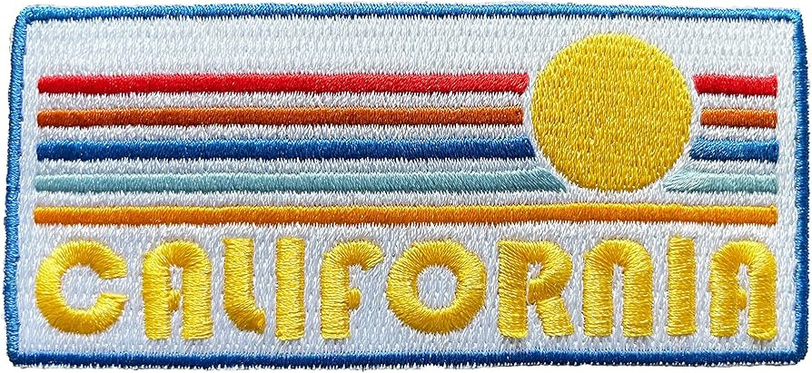 California Patch - Retro Sunrise 100% Embroidery Sew or Iron-on California Patch (4" x 1.75") | Amazon (US)