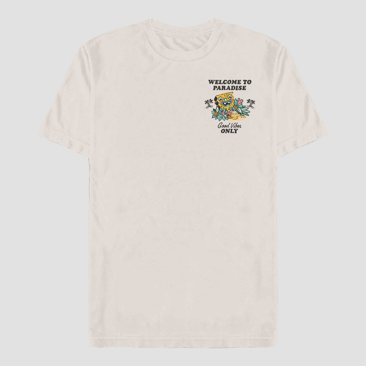 Men's Nickelodeon SpongeBob SquarePants Short Sleeve Graphic T-Shirt - Cream | Target