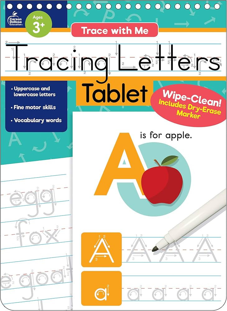 Carson Dellosa Trace With Me Letter Tracing Books for Kids Ages 3-5, Dry Erase Preschool Workbook... | Amazon (US)