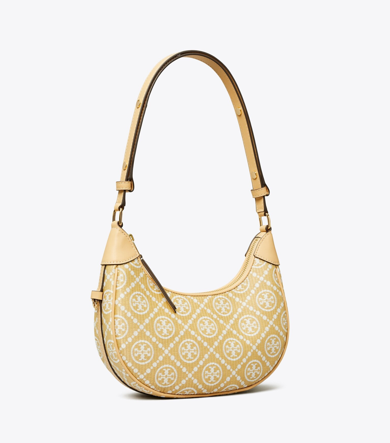 T Monogram Raffia Crescent Bag: Women's Designer Shoulder Bags | Tory Burch | Tory Burch (US)