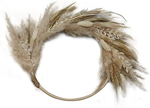 SUJISPR Real Dried Plants Wreath Made from Natural Dried Flowers for Front Door Festival Hanging Dec | Amazon (US)