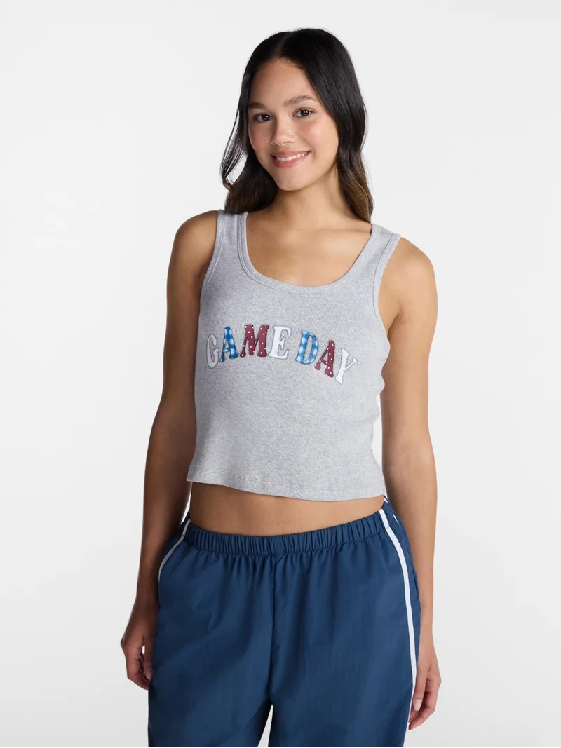 No Boundaries Ribbed Graphic Tank Top, Women's XXS-XXL | Walmart (US)