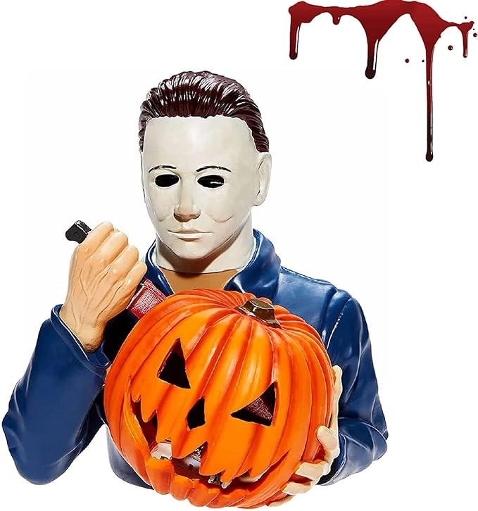 Michael Myers LED Light Up with Pumpkin & Knife Statue Horror Movie Garden Gnomes Killer Resin Fi... | Amazon (US)