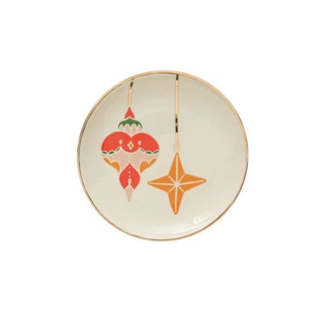 5" Ornament Plate | Pink Antlers