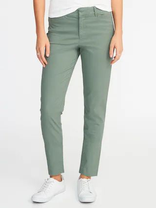 Mid-Rise Pixie Chino Ankle Pants for Women | Old Navy US