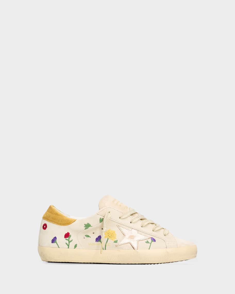 Golden Goose Super-Star Floral Leather Low-Top Sneakers | Neiman Marcus