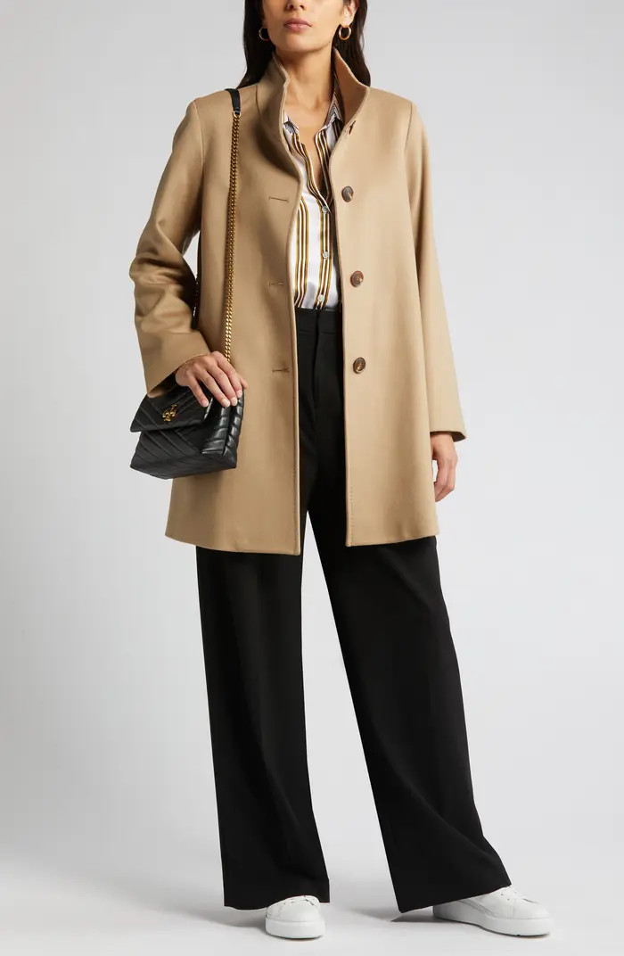 Dawn Stand Collar Wool Car Coat | Nordstrom