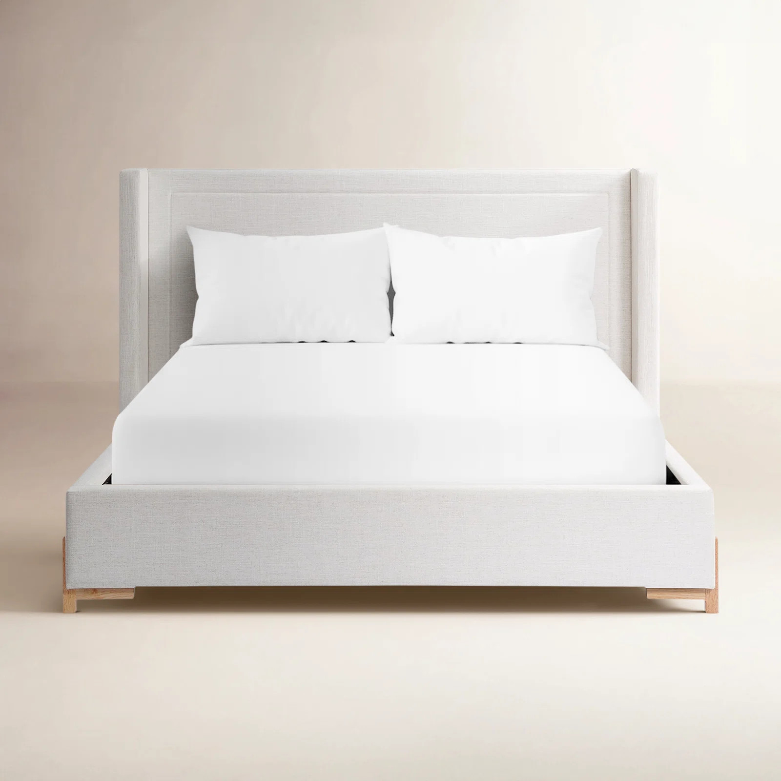Wingback Queen Bed Ivory | Birch Lane