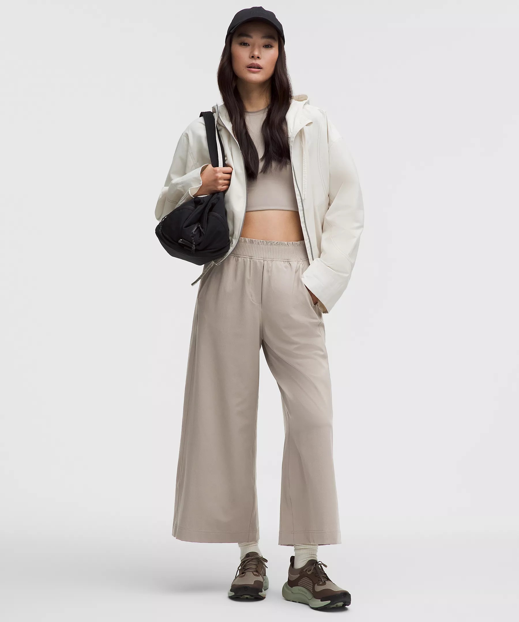 Stretch Woven Ruffle-Waist Wide-Leg Cropped Pant | Lululemon (US)