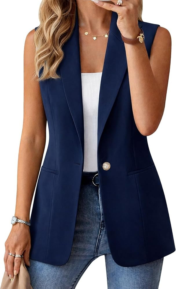 Kedera Women's Sleeveless Vest Blazer Fully Lined Spring Casual Open Front Work Office Tops Jacke... | Amazon (US)