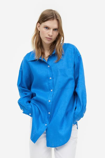 Oversized linen shirt | H&M (UK, MY, IN, SG, PH, TW, HK)