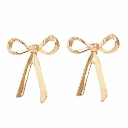 Gold Earrings Gold Bow Earrings For Women Drop Earrings Statement Fringe Dangling Earrings Sparkly Elegant Wedding Jewelry Gifts | Walmart (US)