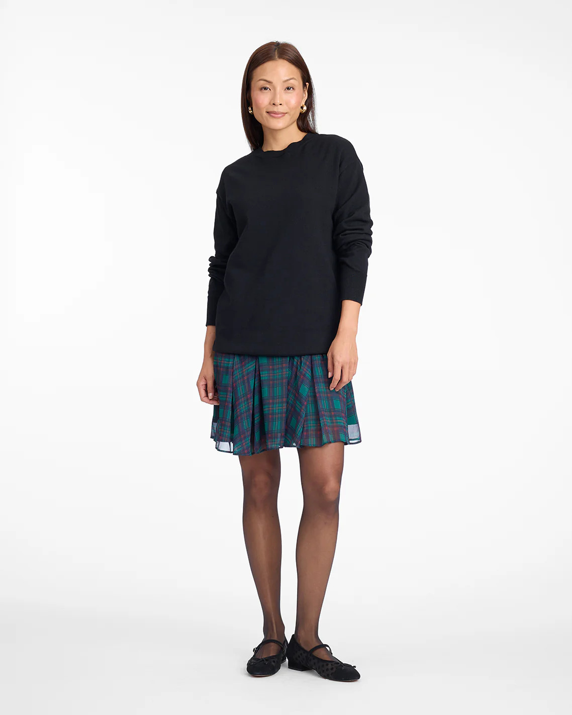 Elliot Sweater Dress in Evergreen Tartan | Draper James (US)