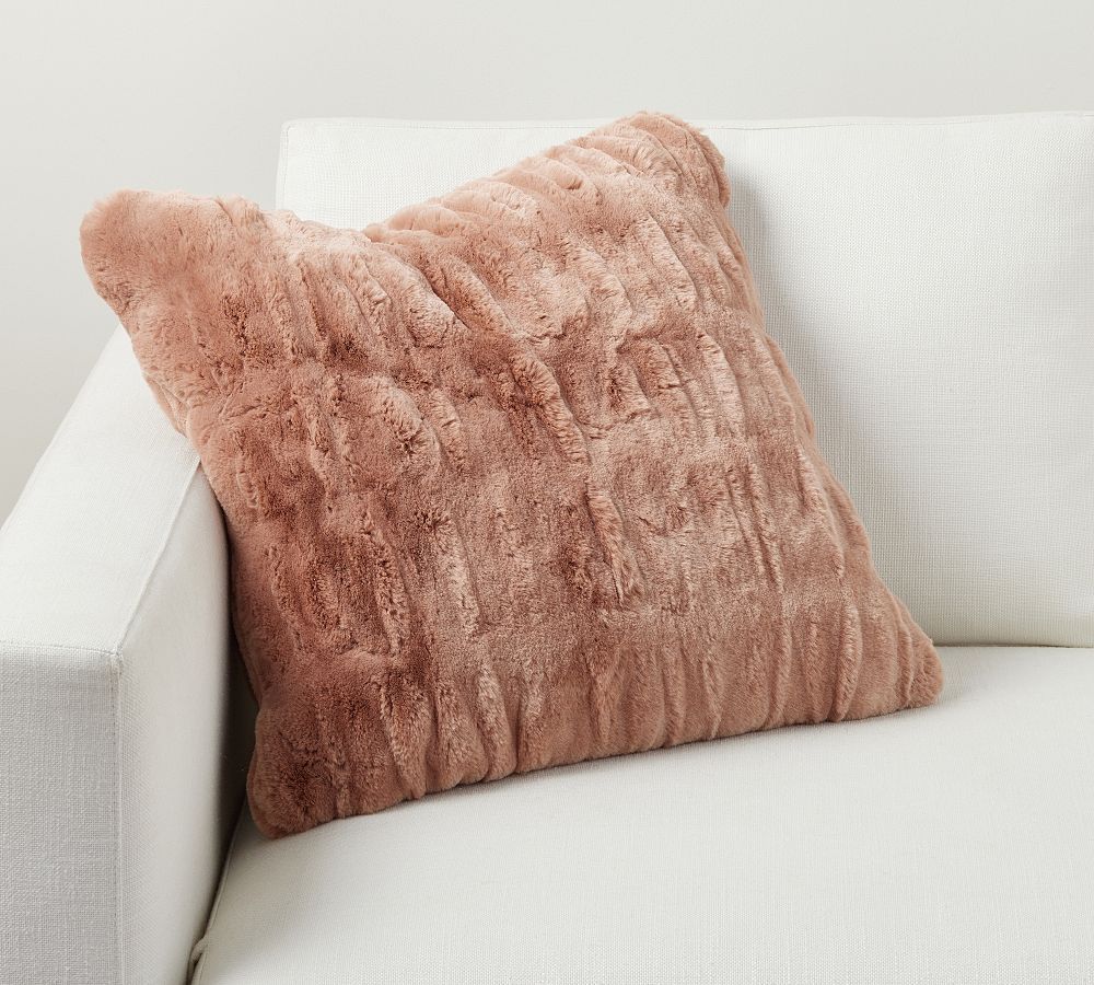 Faux Fur Ruched Pillow | Pottery Barn (US)