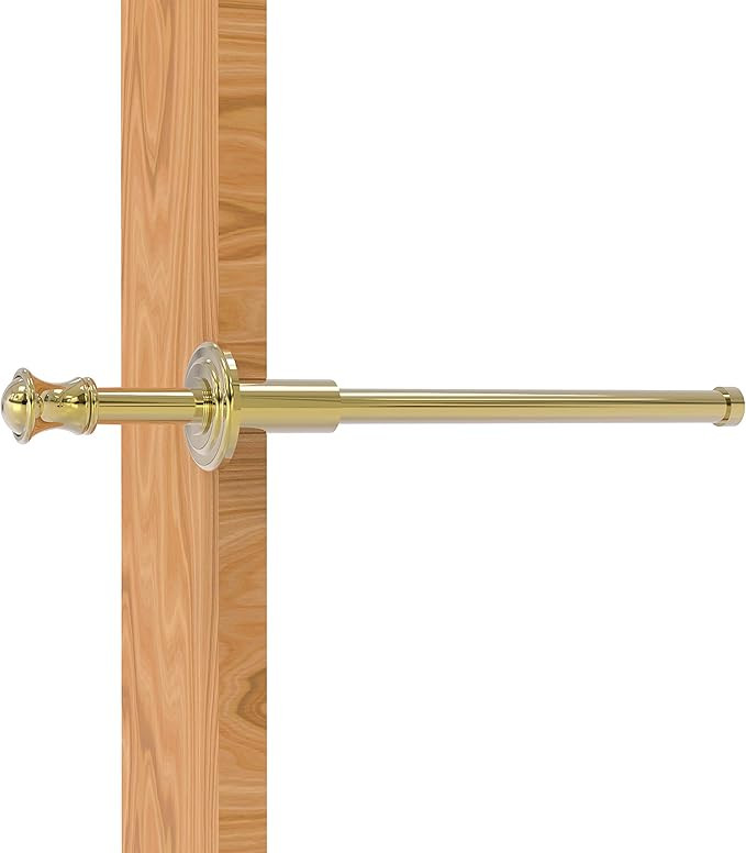 Allied Brass CL-23-UNL Carolina Collection Retractable Pullout Garment Rod, Unlacquered Brass | Amazon (US)