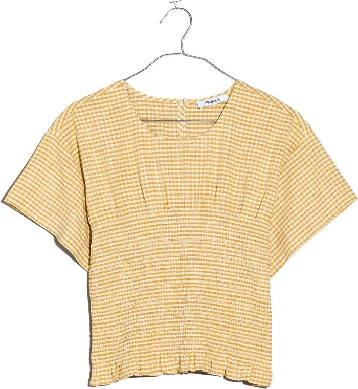 Smocked Crinkle Cotton Top | Nordstrom