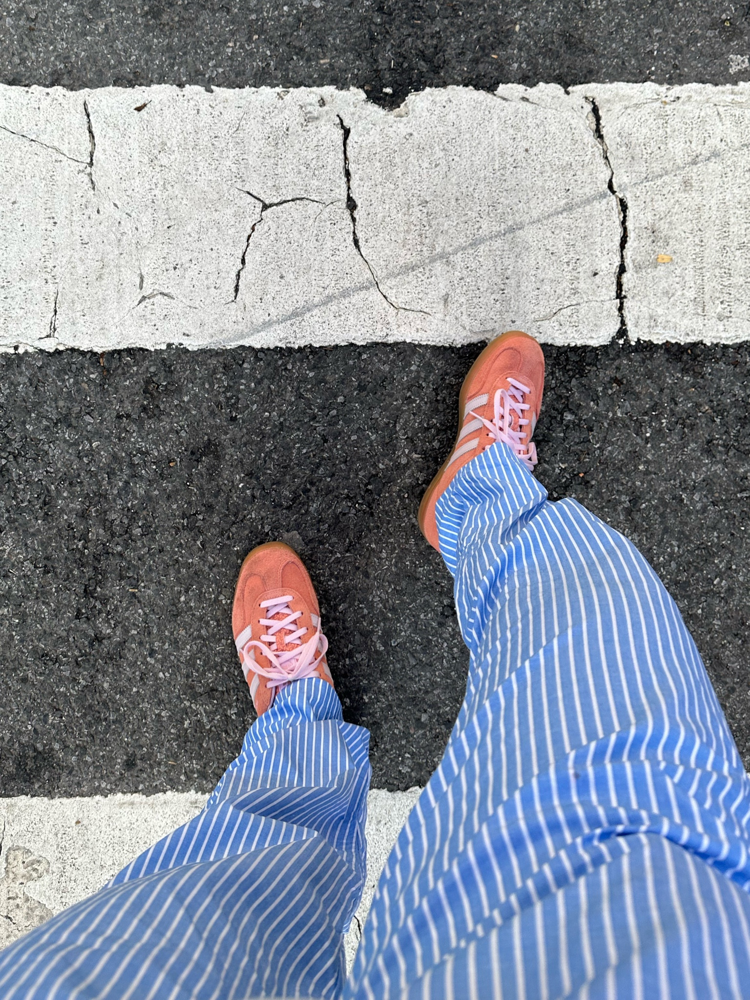 Adidas gazelle, pajama pants 

#LTKSeasonal #LTKshoecrush