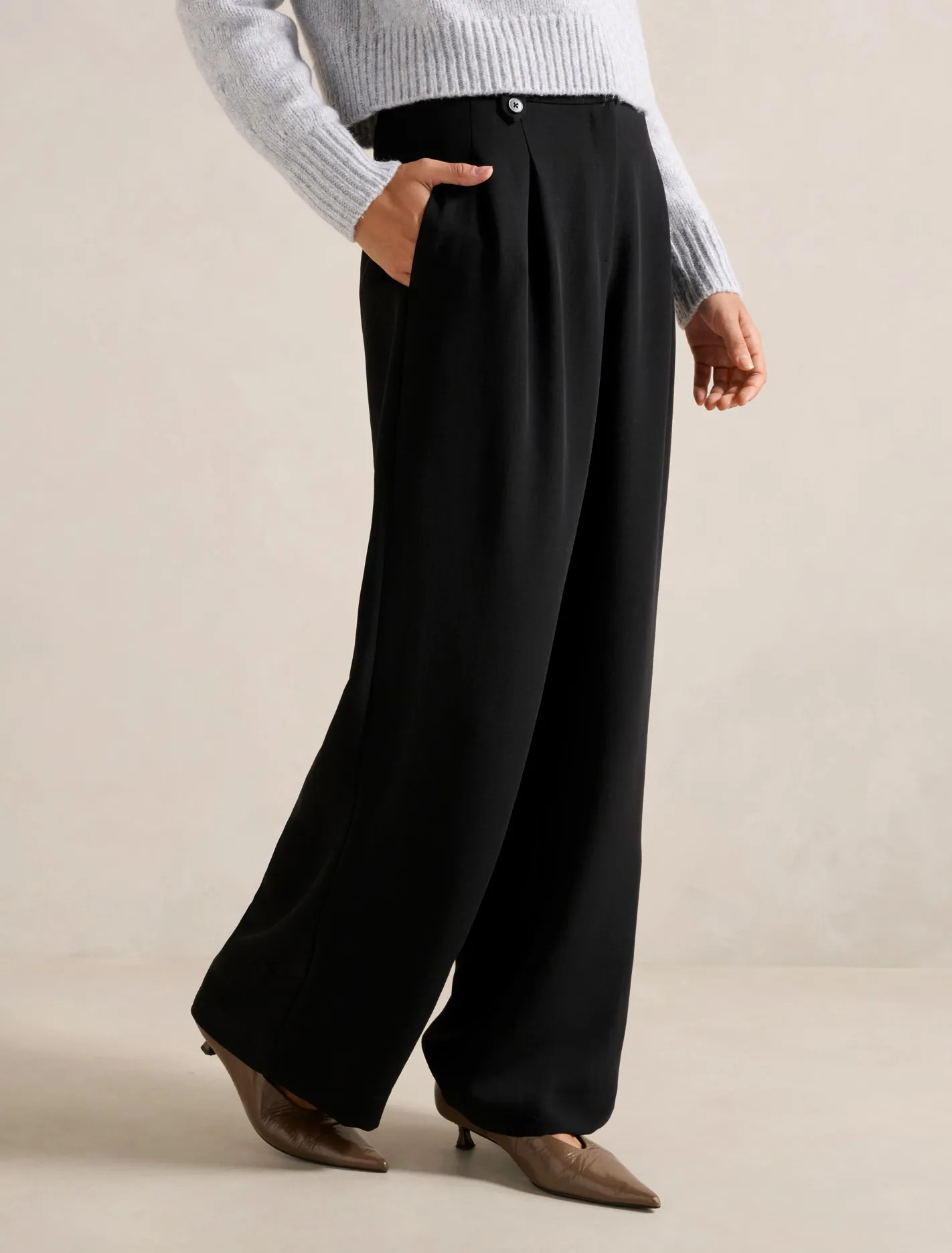 Desiree Button Straight-Leg Pants | Forever New (AU)