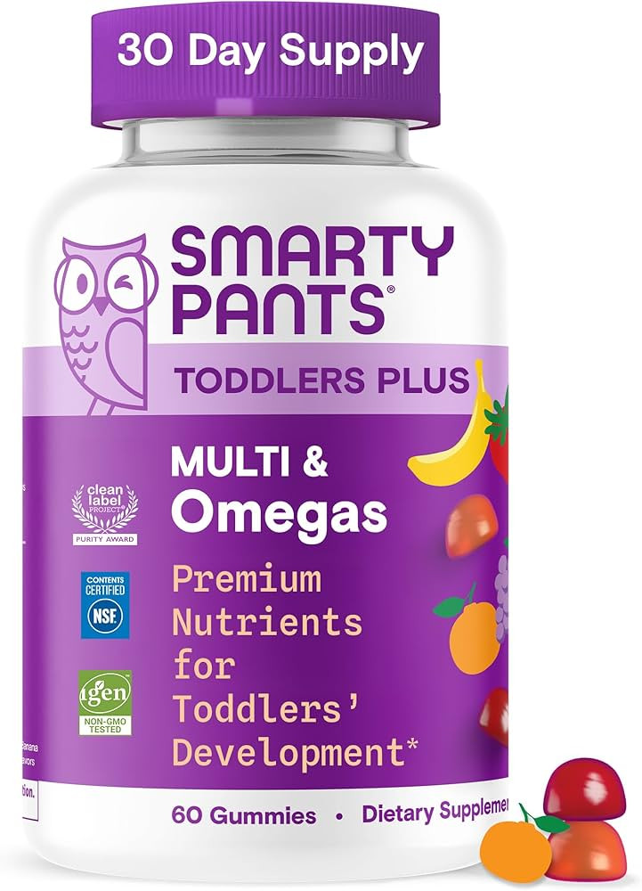 SmartyPants Toddler Multivitamin Gummies, Omega 3 (DHA/EPA), Vitamins D3, C, Vitamin B12, B6, A, ... | Amazon (US)