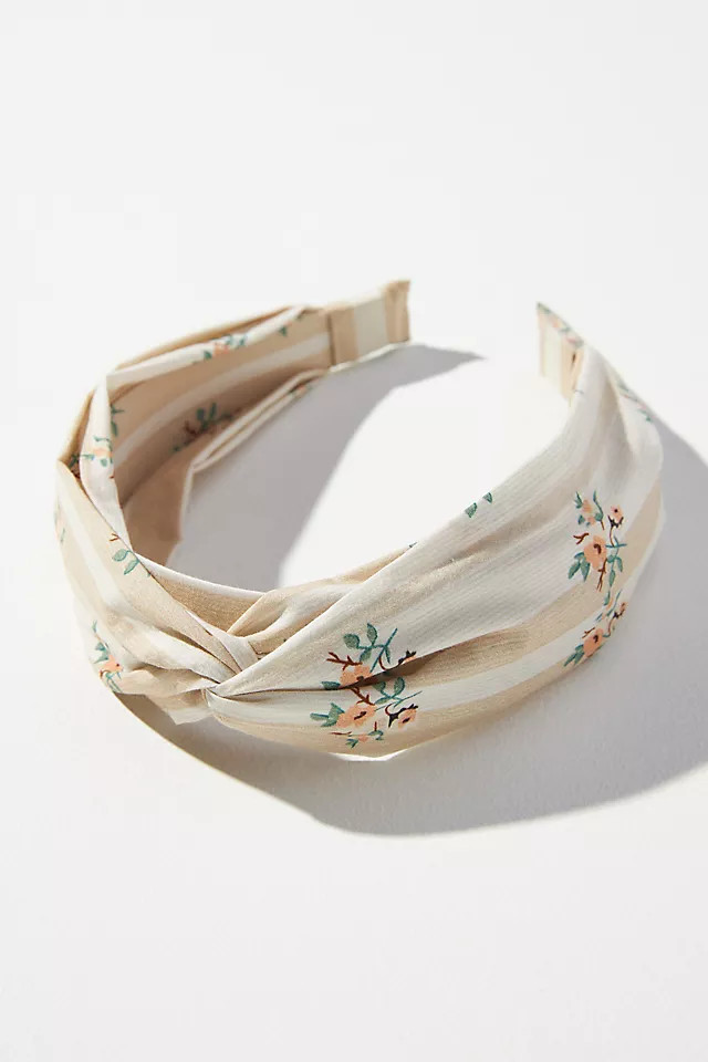 Floral Stripe Twist Headband | Anthropologie (US)