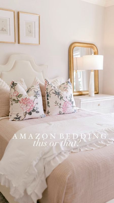 ✨AMAZON bedding - light + neutral OR dark + moody?! ✨ Both sets are currently on sale! 

🔹 First quilt + shams is cotton, reversible and in the color “cotton - flax linen”
🔹Second quilt + shams is velvet and the color “Stormy Blue”.
🔹 Both come in more color options 

#LTKfindsunder50 #LTKhome #LTKsalealert