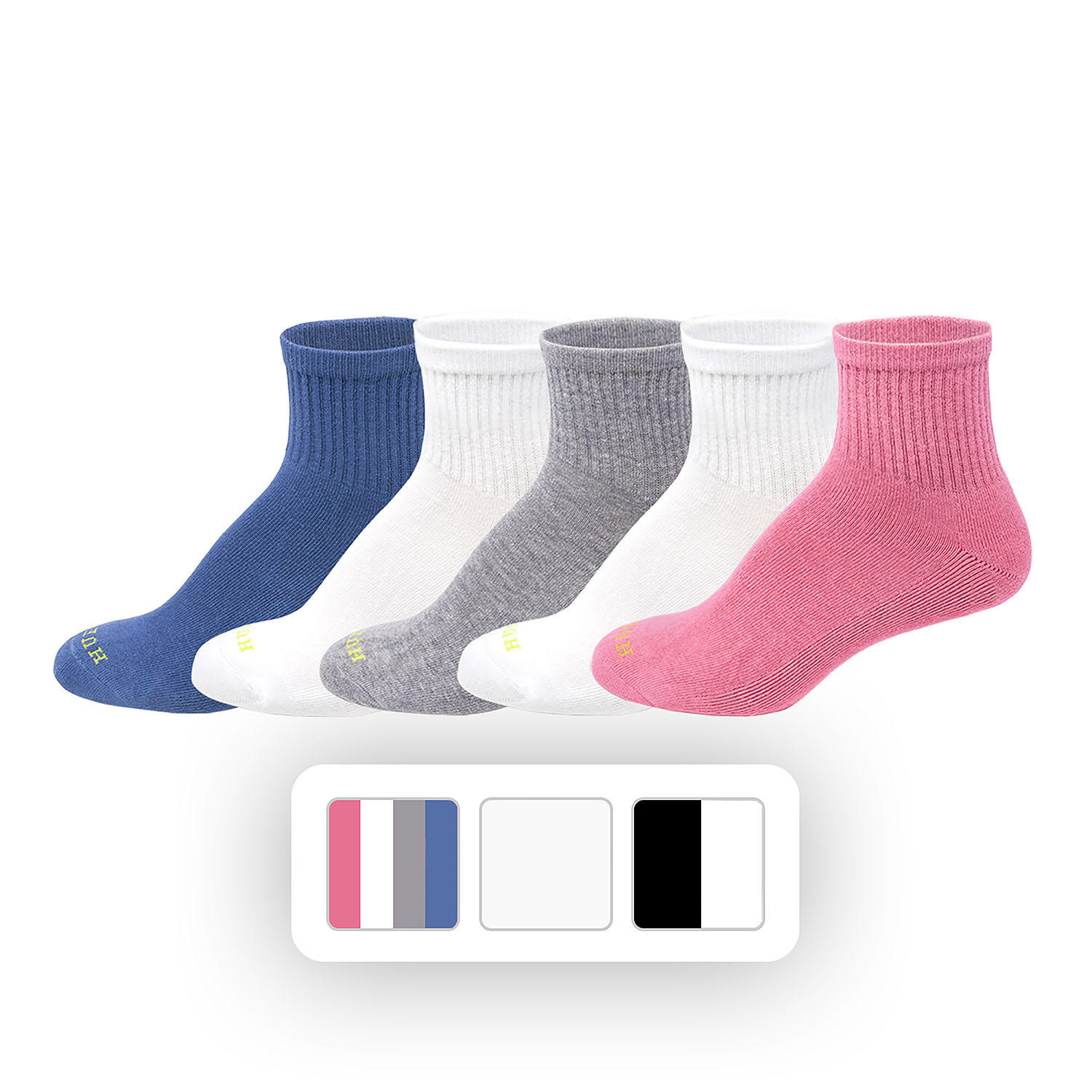 Hue Women's 5-Pack Mini Crew Sock - COLOR PACK ONE SIZE:- Color Pack - Online Only | Sam's Club