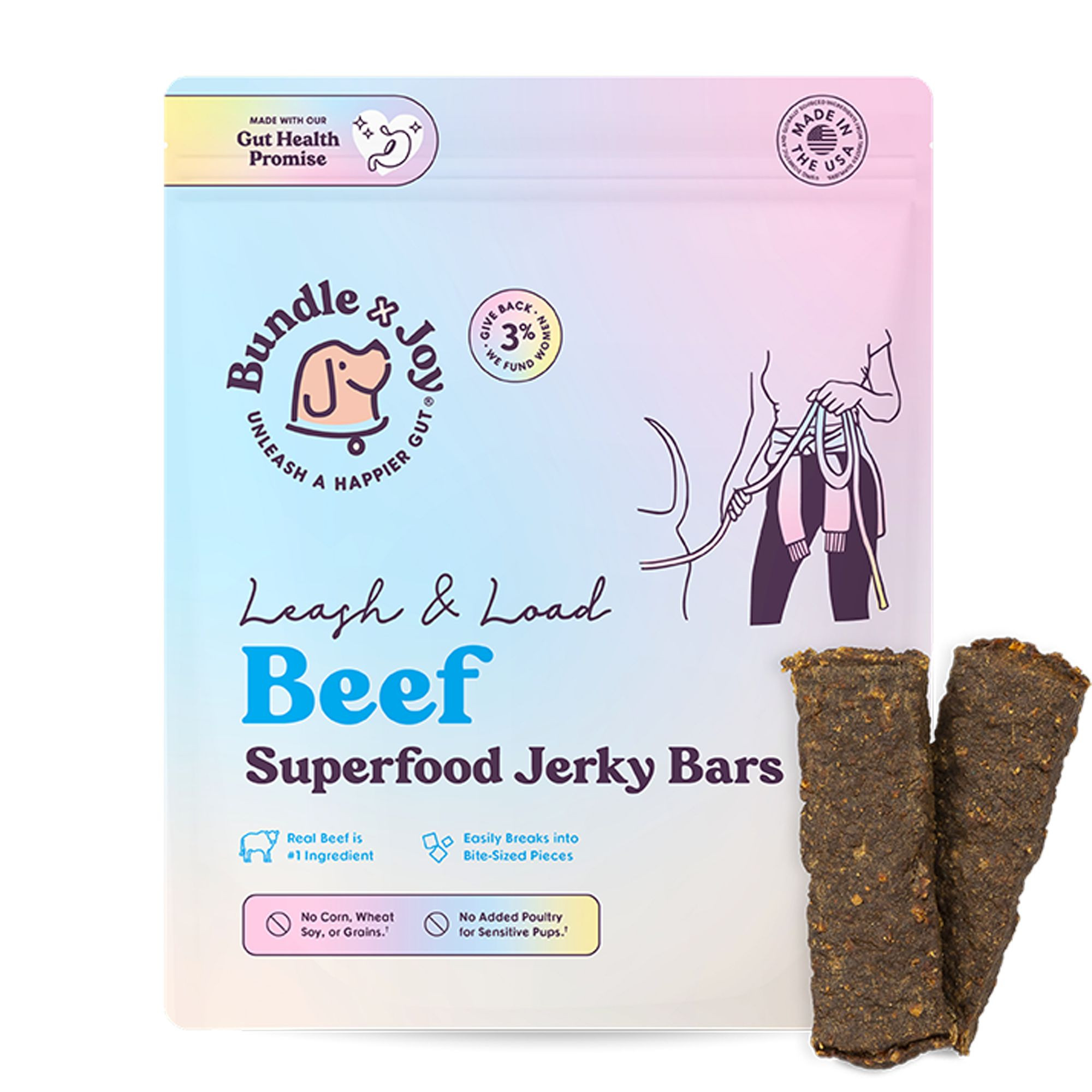 Bundle x Joy Leash & Load Beef Superfood Jerky Bars Adult Dog Treats - 5 oz | PetSmart