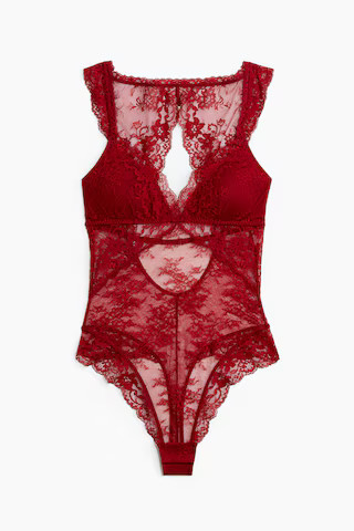 Padded-Cup Lace Thong Bodysuit | H&M (US + CA)